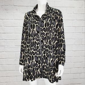Sun Kim Bold Print Zip Front Jacket/Tunic Size:XL NWT!